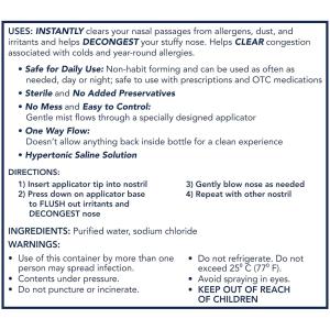 Vicks Sinex Saline Ultra Fine Nasal Mist Spray, 5 Oz