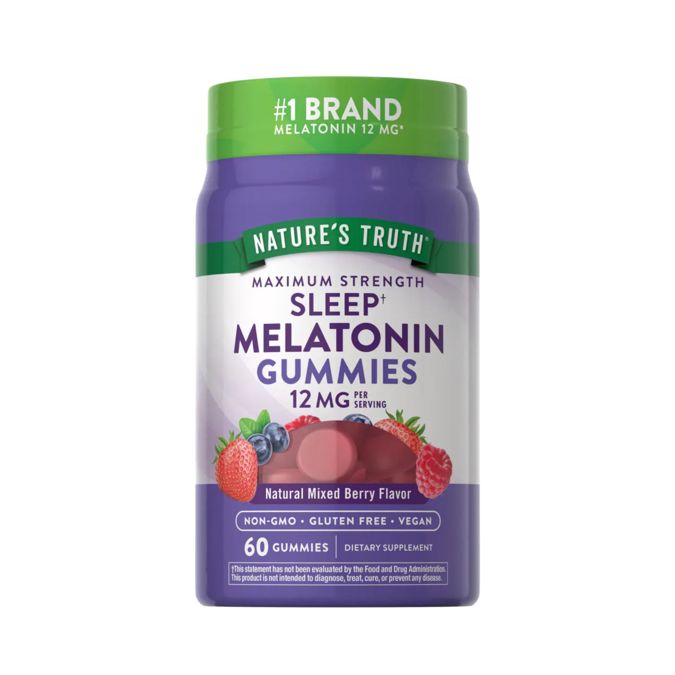 Nature's Truth Extra Strength Melatonin 10 Mg Vegan Gummies Natural Berry Flavor