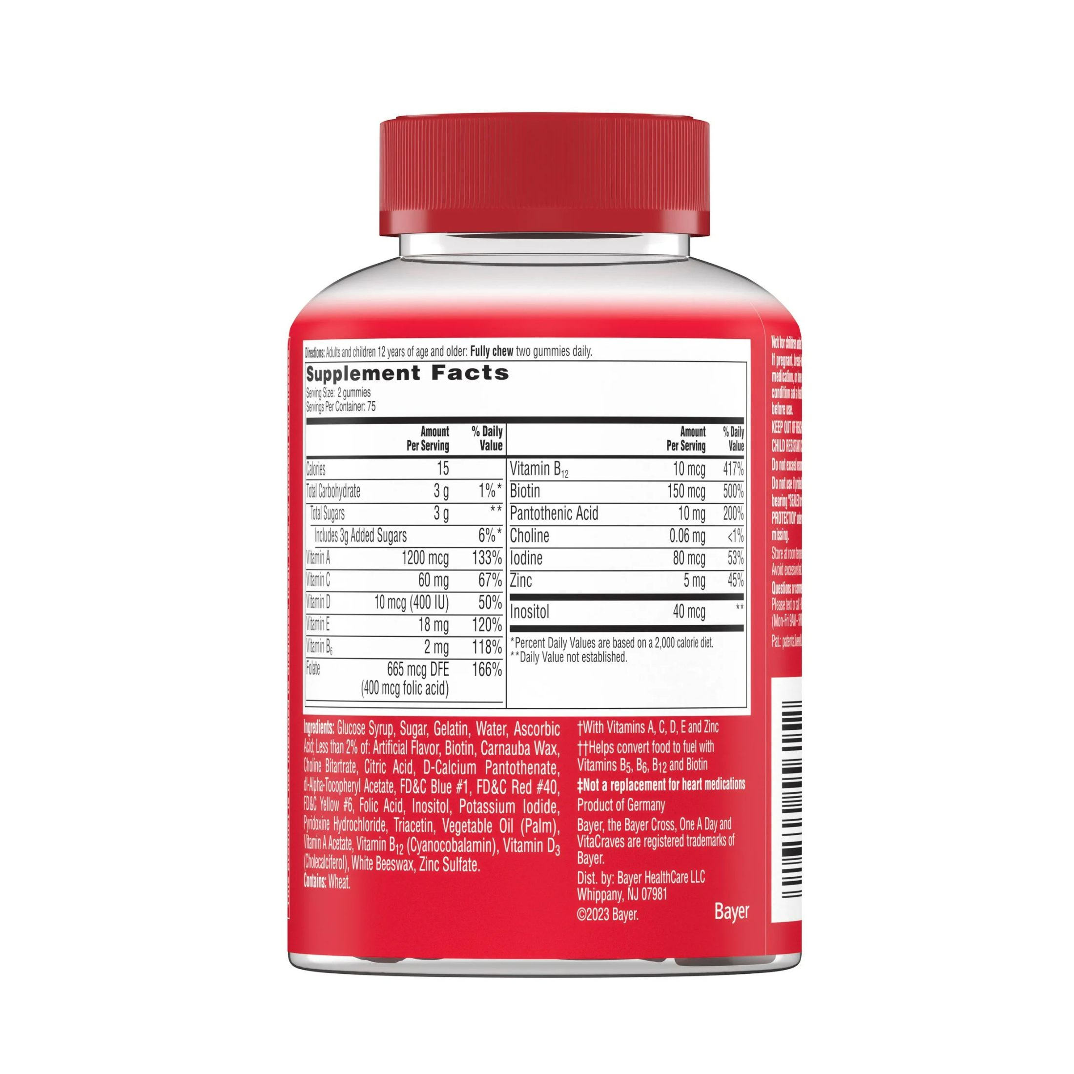 One A Day Vitacraves Gummies Adult Multivitamin 150 Ea Bottle