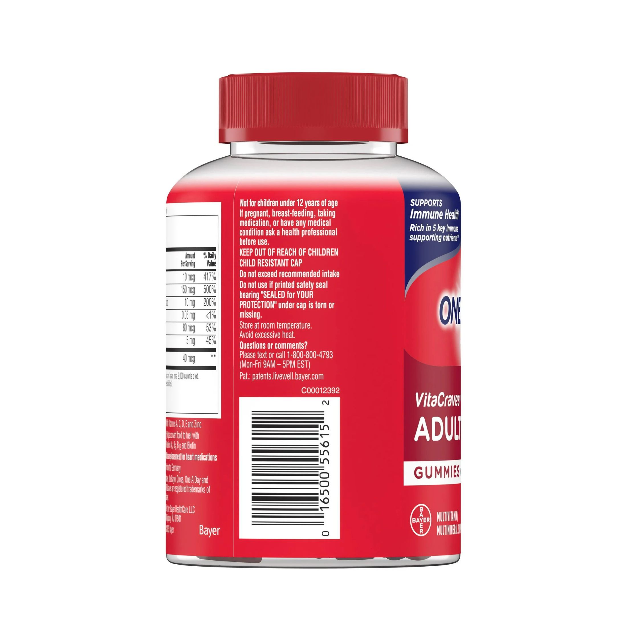 One A Day Vitacraves Gummies Adult Multivitamin 150 Ea Bottle