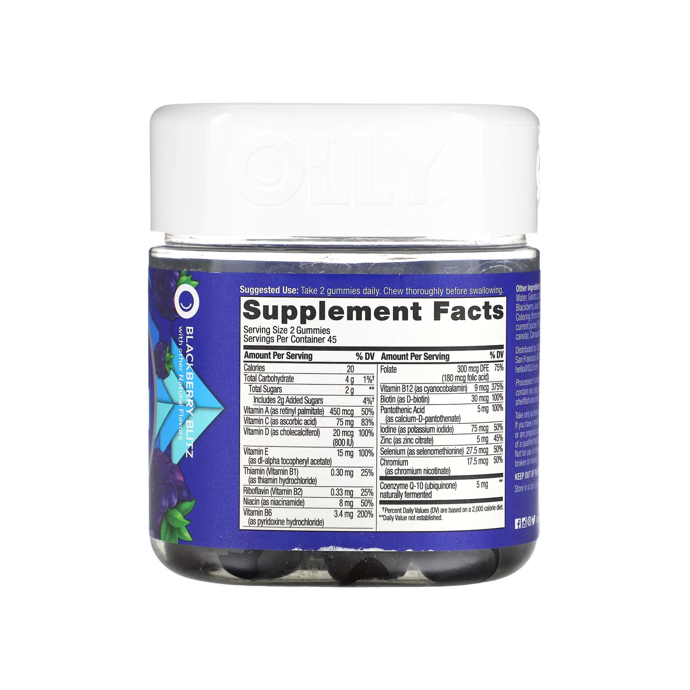 Olly The Perfect Men's Multivitamin 90CT, Blackberry Blitz