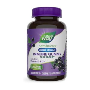 Nature's Truth Sambucus Black Elderberry + Vitamin C & Zinc Vegan Gummies - Natural Berry Flavor 50ct