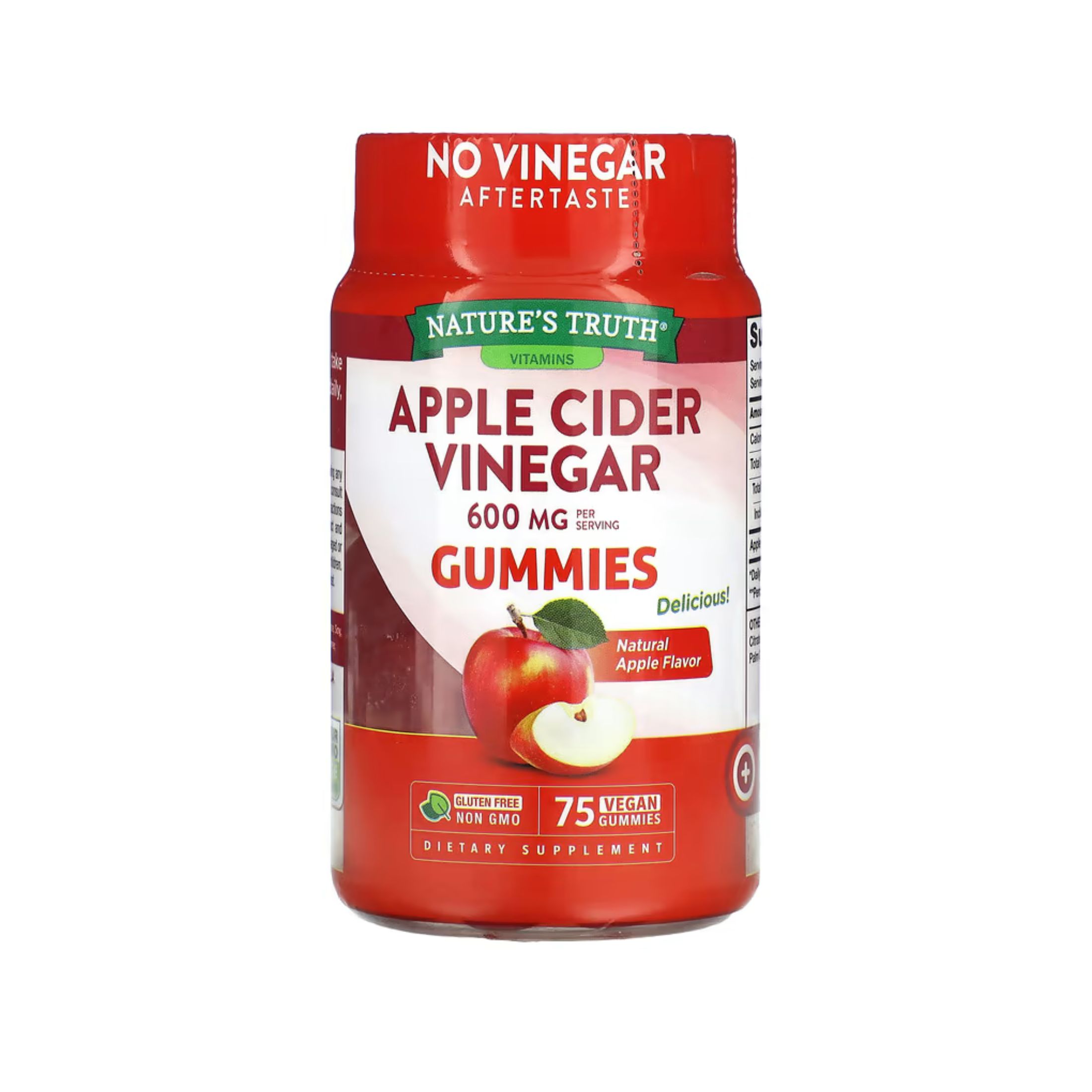 Nature's Truth Apple Cider Vinegar, Natural Apple, 200 Mg, 75 Vegan Gummies