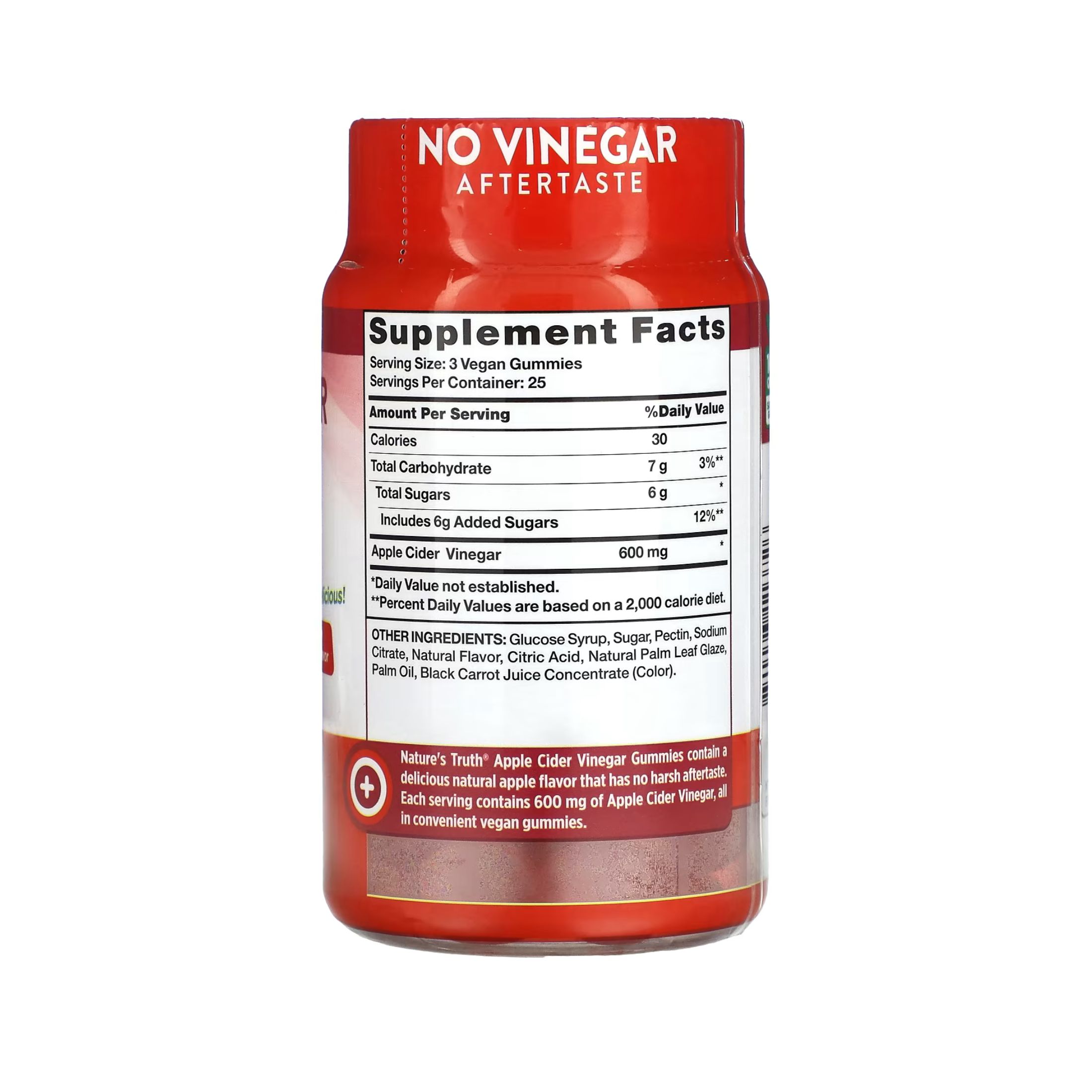 Nature's Truth Apple Cider Vinegar, Natural Apple, 200 Mg, 75 Vegan Gummies