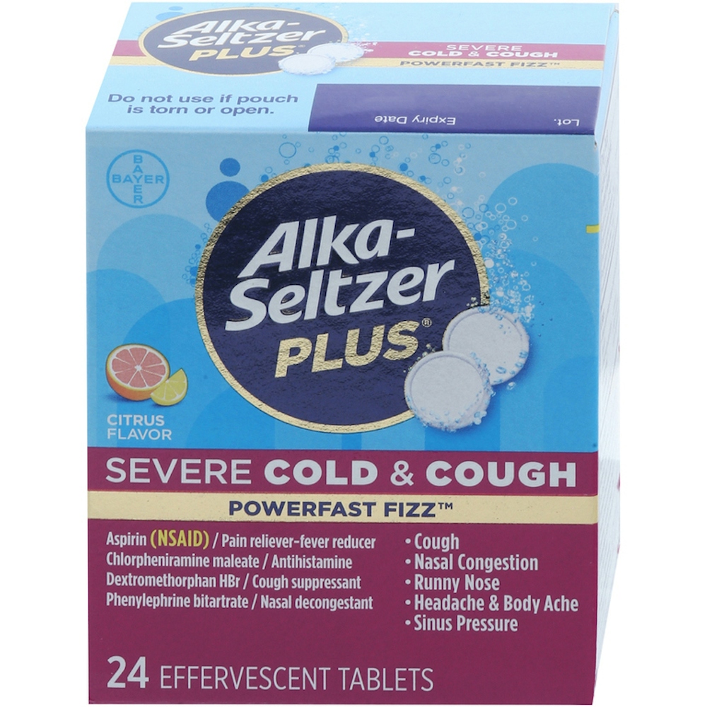 Alka-Seltzer Plus PowerFast Fizz Severe Cold & Cough, Effervescent Tablets, Citrus Flavor