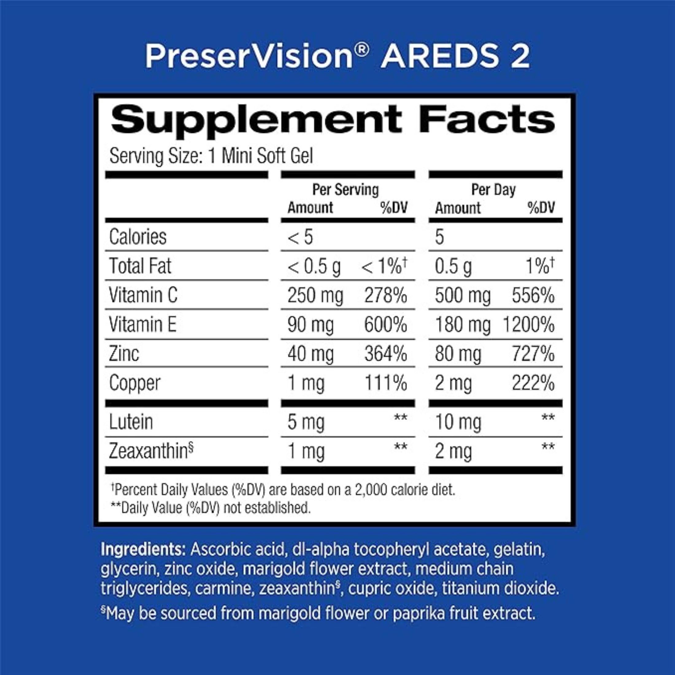 PreserVision Eye Vitamin & Mineral Supplement, Areds 2, Mini Soft Gels