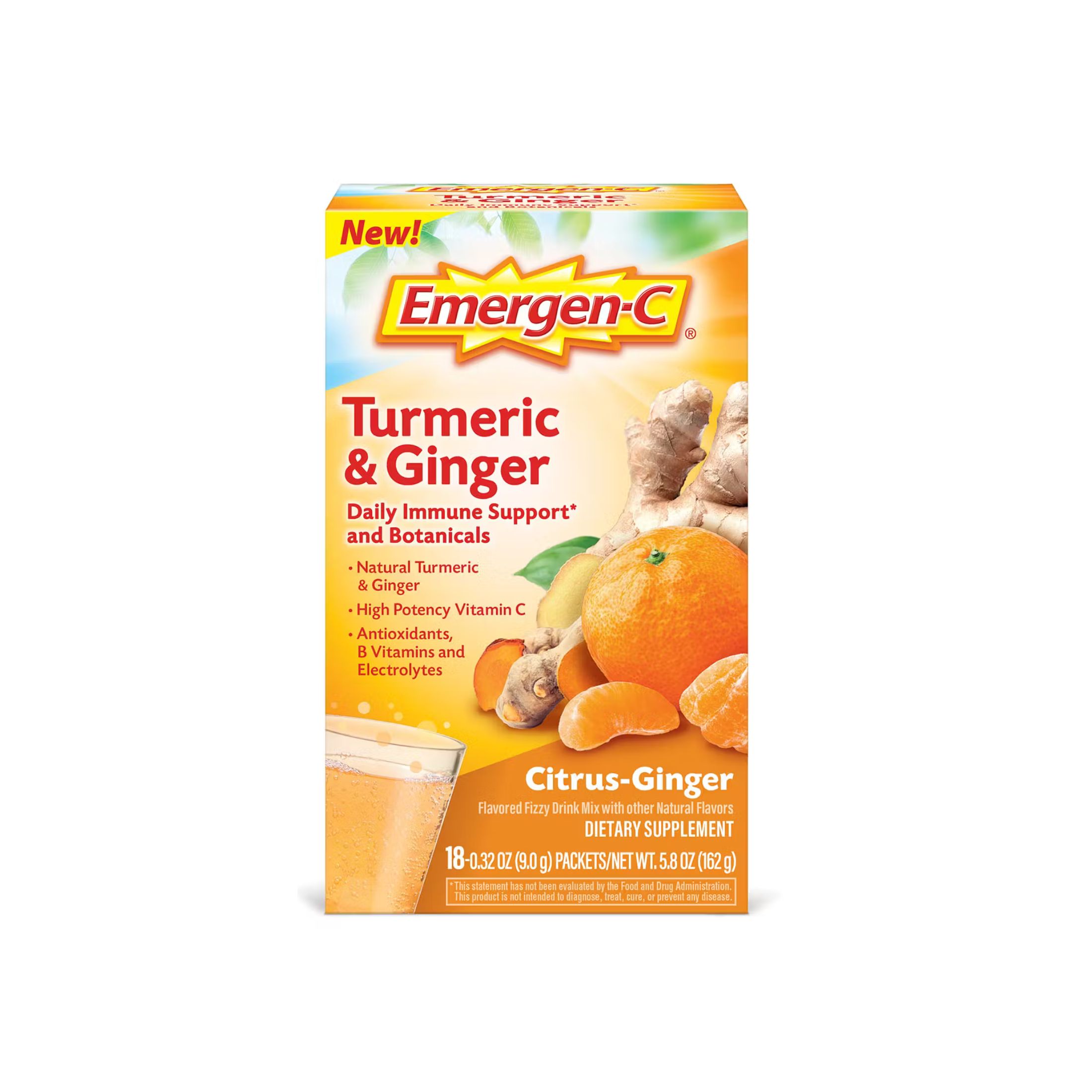 Emergen-C Turmeric & Ginger Powder - Citrus-Ginger - 18ct