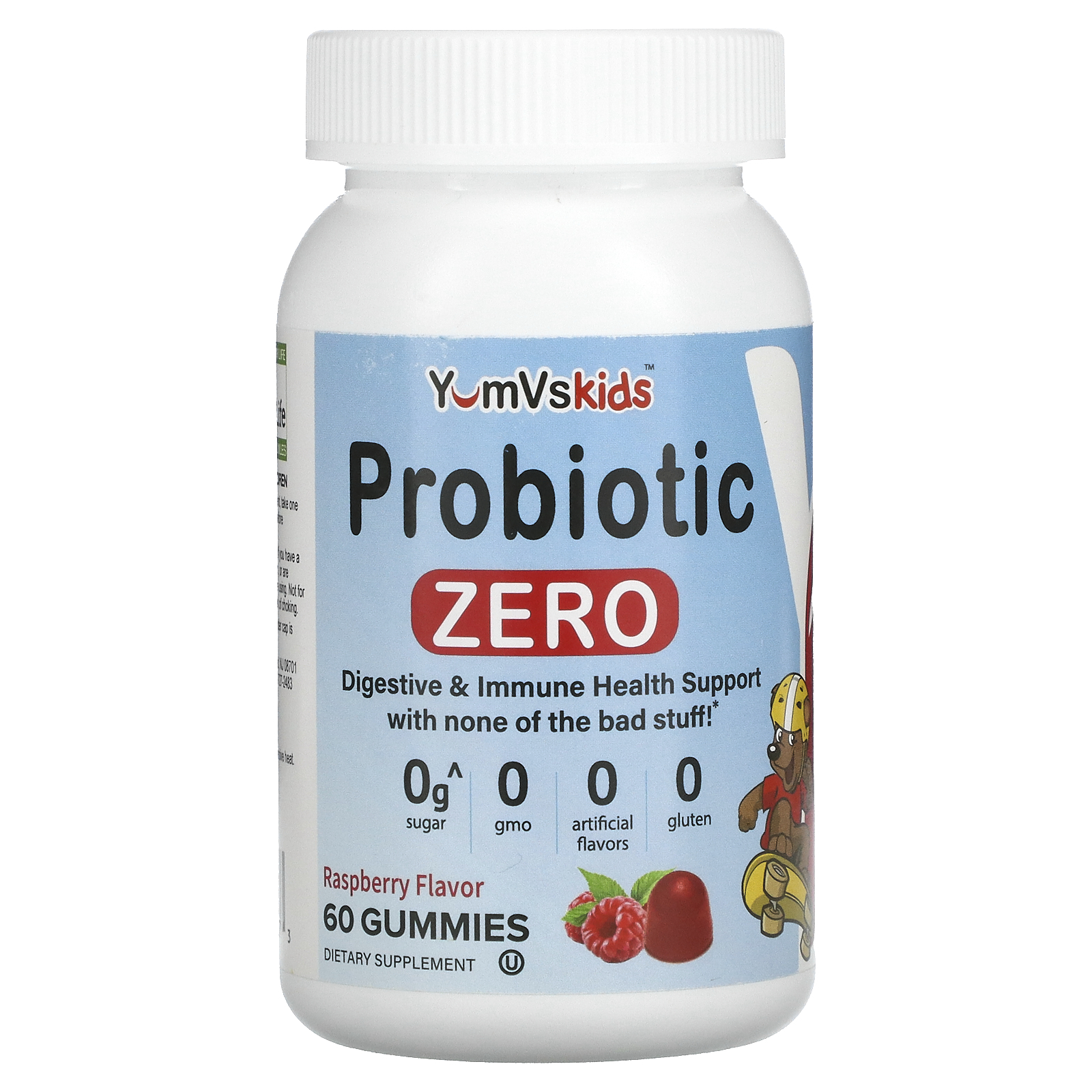 Yumvs Kids Zero Probiotic & Prebiotic, Zero, Gummies, Strawberry Flavor