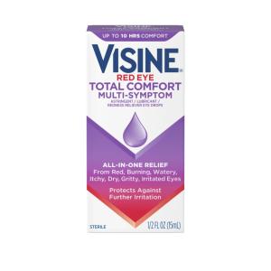 Visine Red Eye, Total Comfort Multi-Symptom Eye Drops, 1/2 Fl Oz (15 Ml)