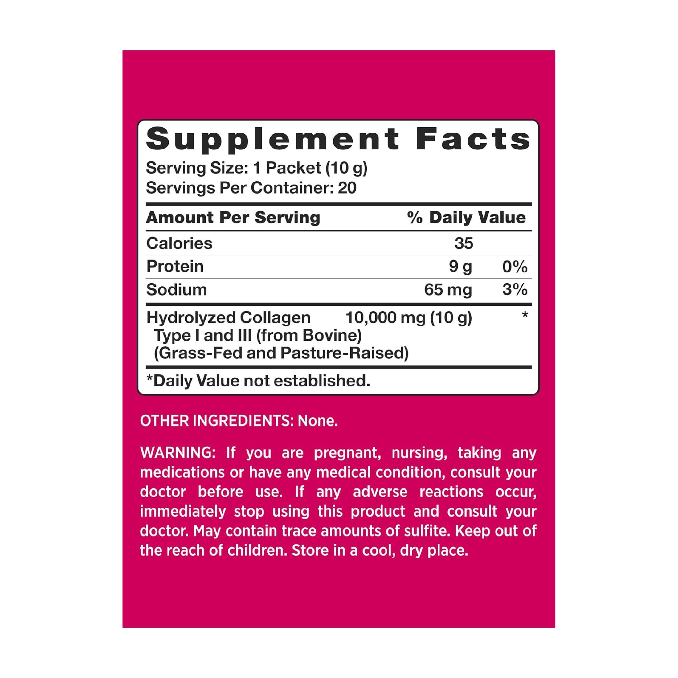 Nature's Truth Pink Vitamins Simply Collagen Beauty To Go Unflavored Powder Stick Packs - 20ct