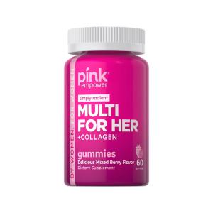 Pink Multi For Her + Collagen Gummies, Natural Mixed Berry, 60 Gummies