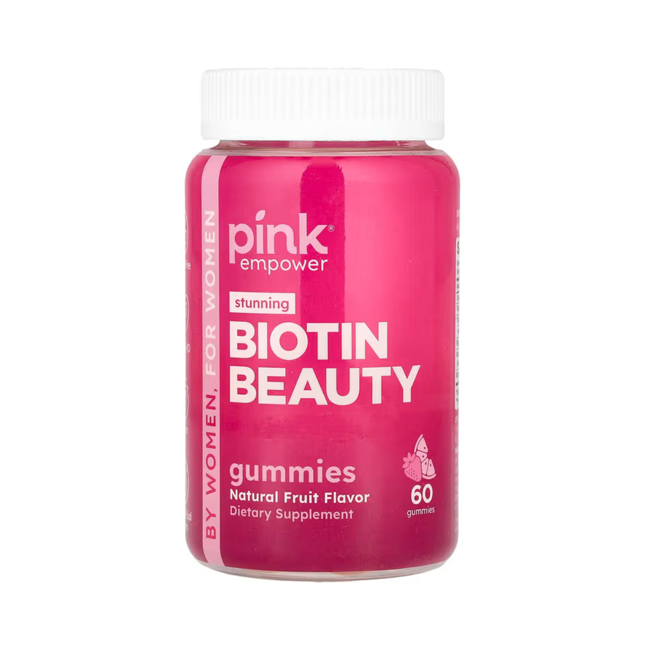 Pink Vitamins Biotin Beautiful Gummies - Natural Fruit - 60ct