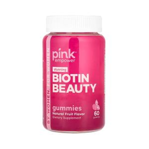 Pink Vitamins Biotin Beautiful Gummies - Natural Fruit - 60ct