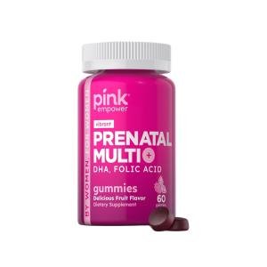Pink Vitamins Vibrant Prenatal Multivitamin + DHA Gummies - Natural Berry - 60ct