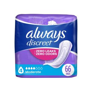 Always Discreet Incontinence And Postpartum Pads, Moderate Absorbency, Regular Length