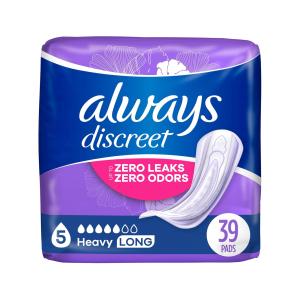 Always Discreet Pads, Extra Heavy Absorbency, Long Length