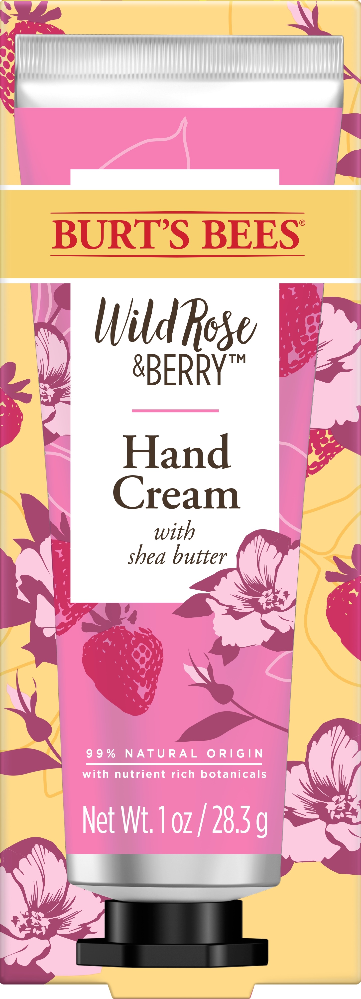 Burt's Bees Hand Cream With Shea Butter, 1 OZ, Wild Rose & Berry