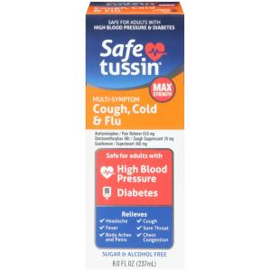 Safetussin Cough, Cold & Flu, Multi-Symptom, Max Strength 8 Fl Oz