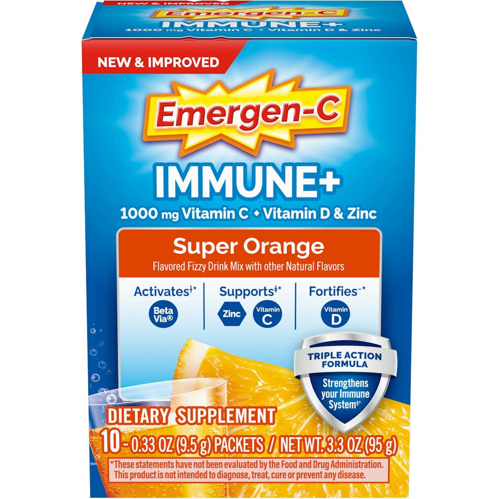 Emergen-C Immune+ Vitamin 1000 Mg Packets - Super Orange