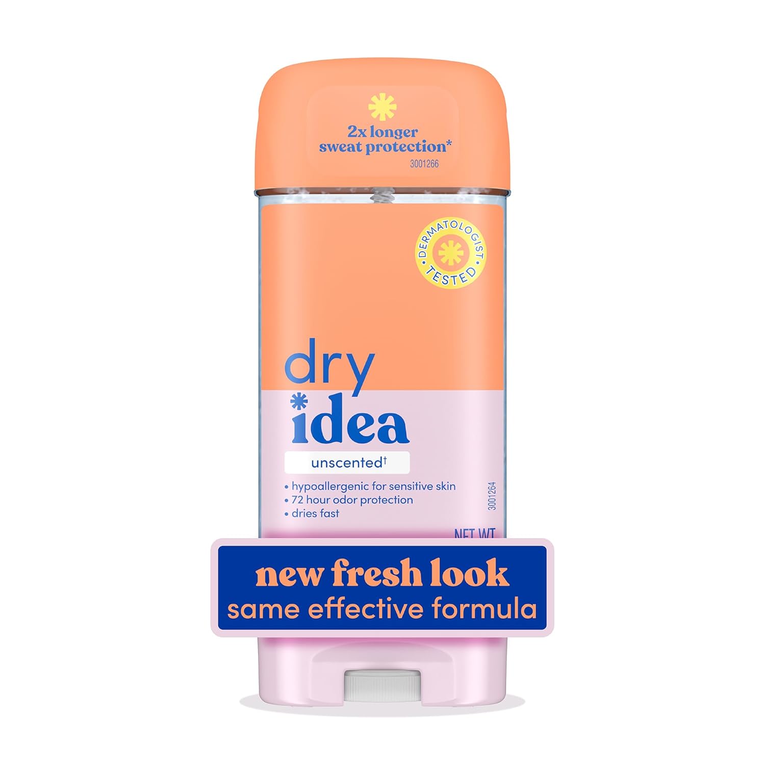 Dry Idea Antiperspirant & Deodorant Clear Gel, Unscented 3 Oz