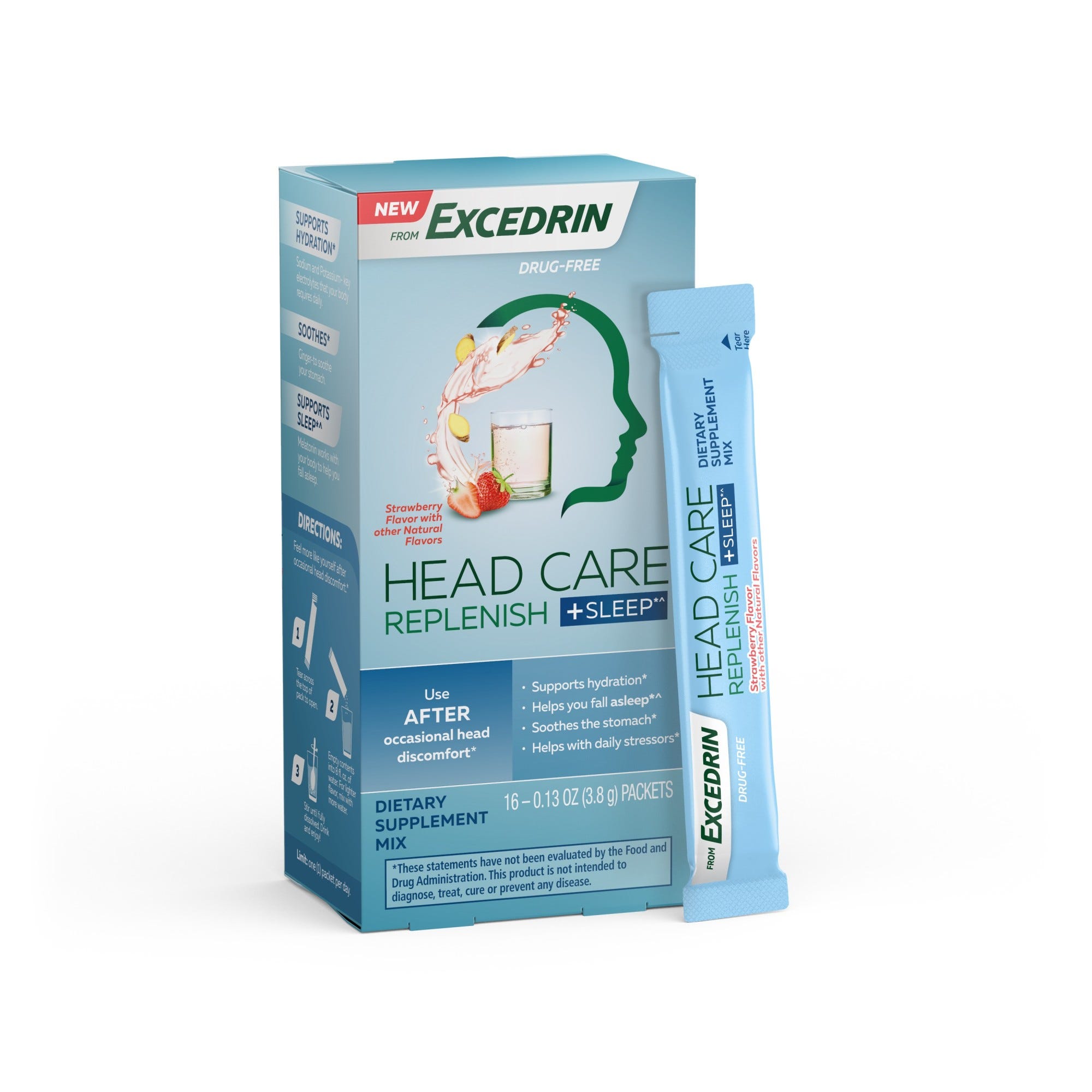 Excedrin Head Care, Drug Free, Strawberry Flavor