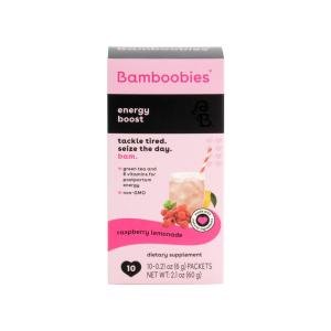 Bamboobies Energy Support Dietary Vegan Supplements Drink Mix Raspberry - 10ct/2.1oz