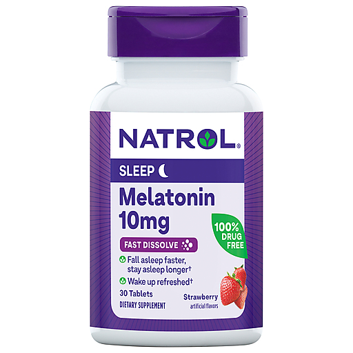 Natrol Sleep Melatonin Strawberry Fast Dissolve Tablets 10 Mg
