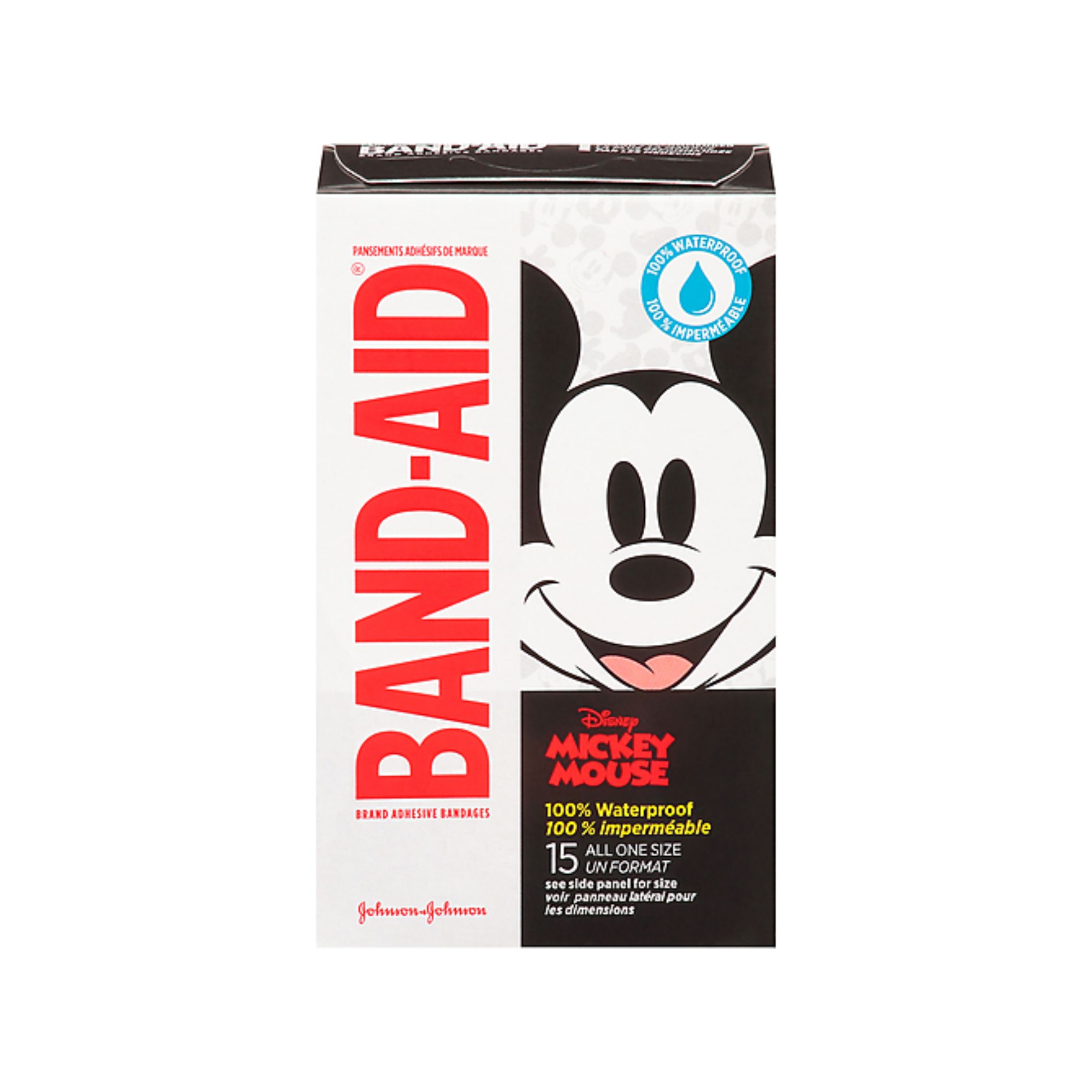 Band-Aid Disney Mickey Mouse 100% Waterproof Adhesive Bandages 15 All One Size
