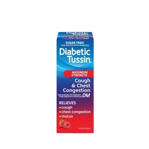 Diabetic Tussin DM Max Strength Cough & Chest Congestion Relief, Safe For Diabetics, Berry, 4 Fl Oz