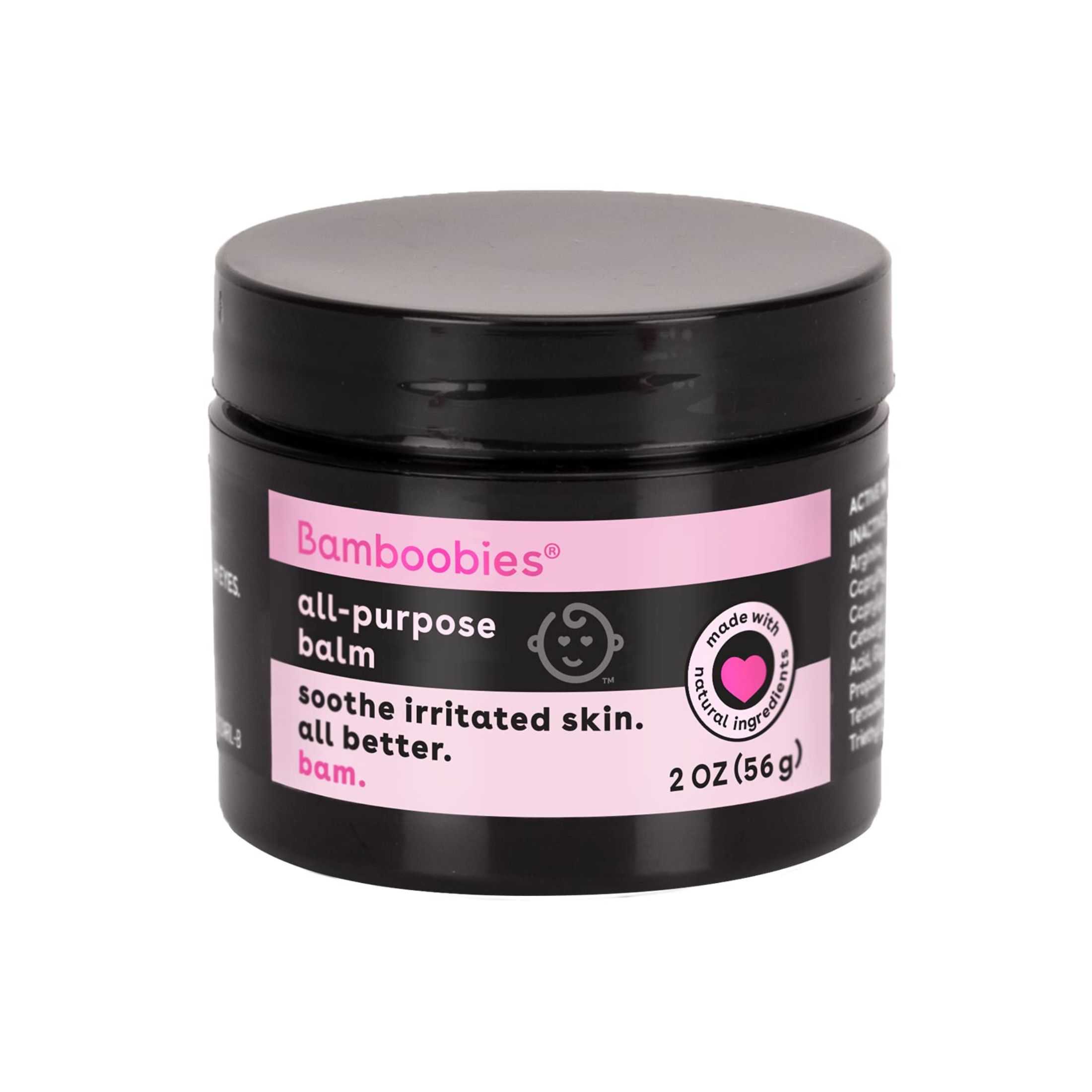 Bamboobies Women's All Purpose Balm, White, Organic Cream For Stretching Skin, 2 Oz Jar