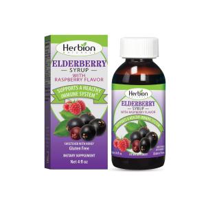 Herbion Naturals Elderberry Syrup 4 Oz Raspberry Flavor Immune Support