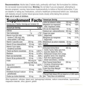Nature's Way Alpha Betic Once-Daily Multi-Vitamin Supplement, 30 Tablets