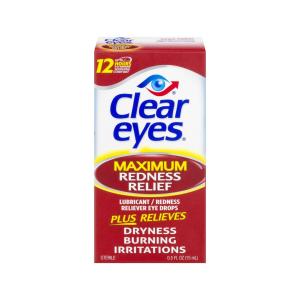 Clear Eyes Maximum Redness Relief Lubricant/Redness Reliever Eye Drops, 0.5 Fl Oz