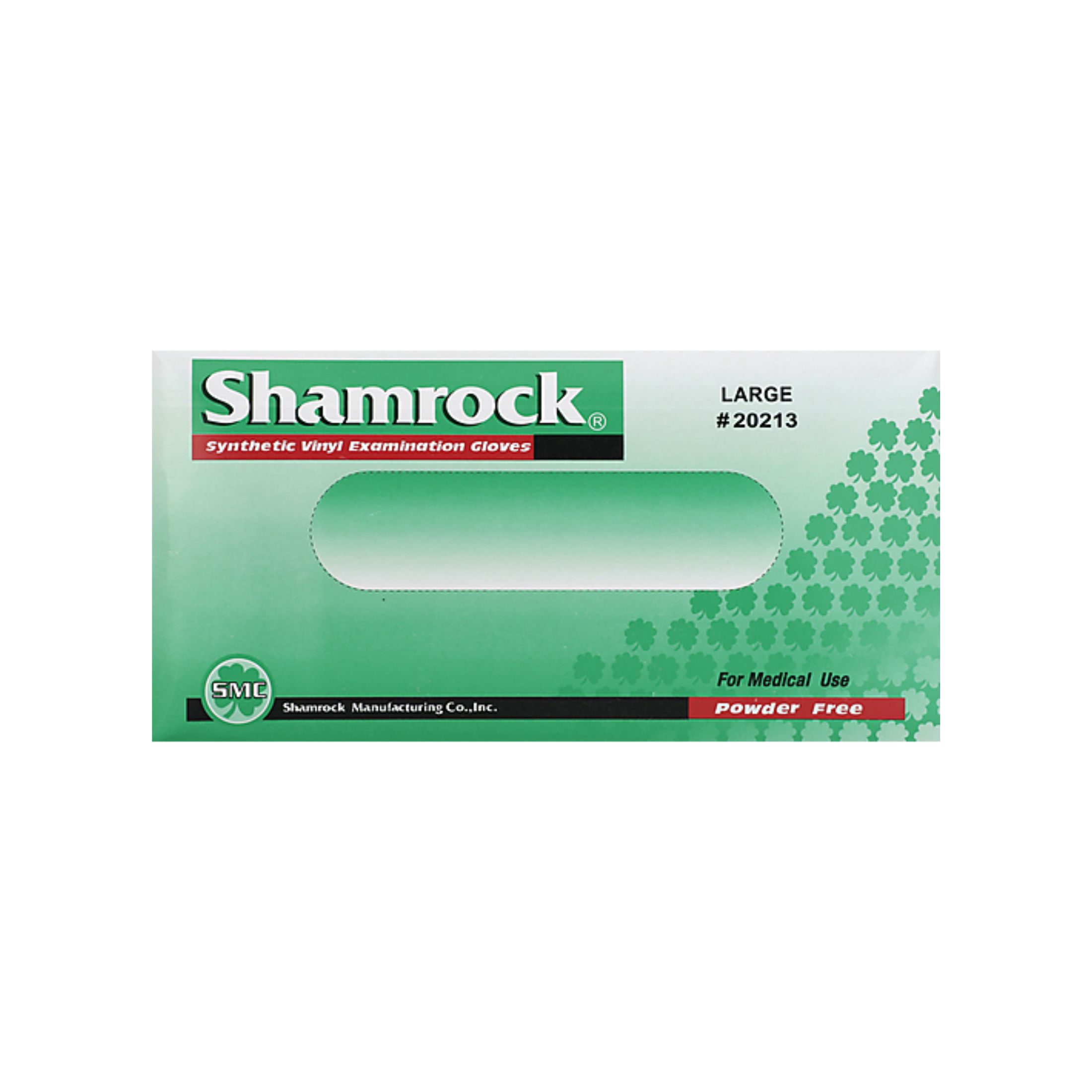 Shamrock 20213 Powder Free Clear Vinyl Large Examination Gloves
