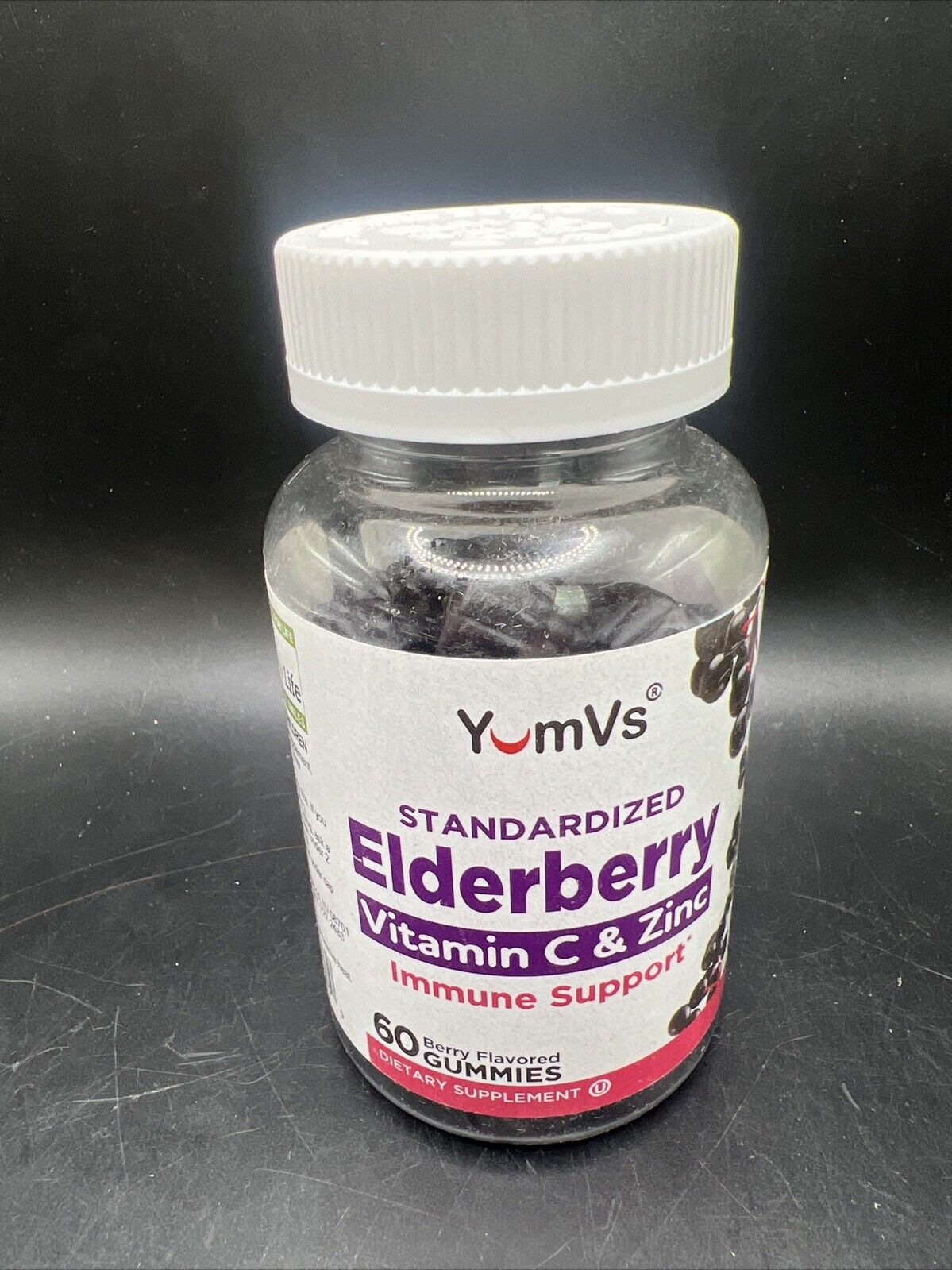 Yum-V S Immune Standardized Elderberry All-Natural, Vitamin C & Zinc 50 Gummies