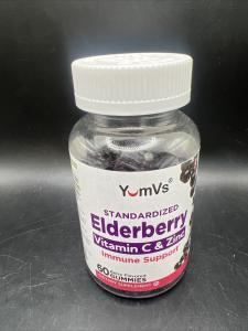 Yum-V S Immune Standardized Elderberry All-Natural, Vitamin C & Zinc 50 Gummies
