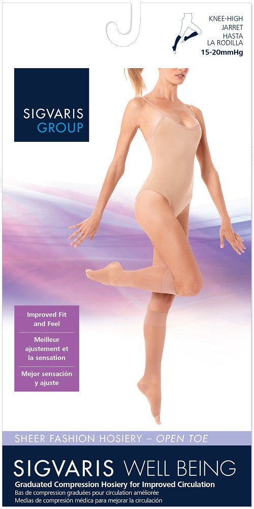 Sigvaris Sheer Fashion For Women 120, Calf, Size A, Suntan
