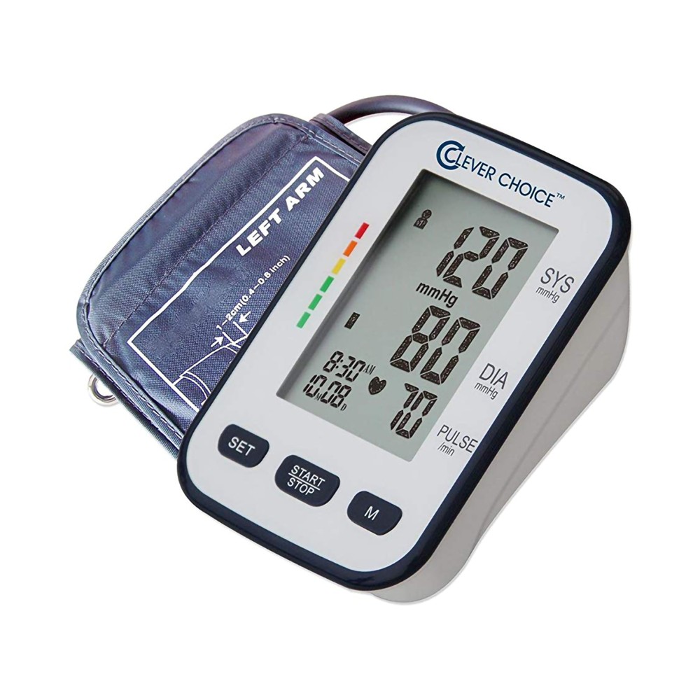 Clever Choice Large Cuff Arm Home Automatic Digital Blood Pressure Monitor 1-Tube Blue