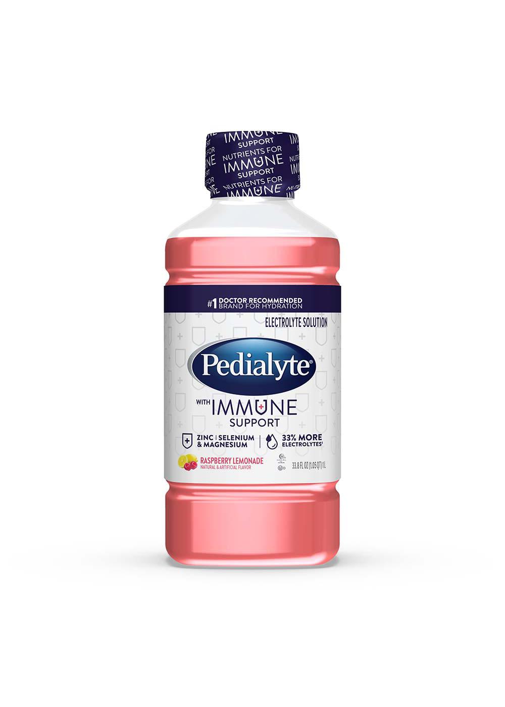 Pedialyte Electrolyte Solution, Raspberry Lemonade 33.8 Fl Oz