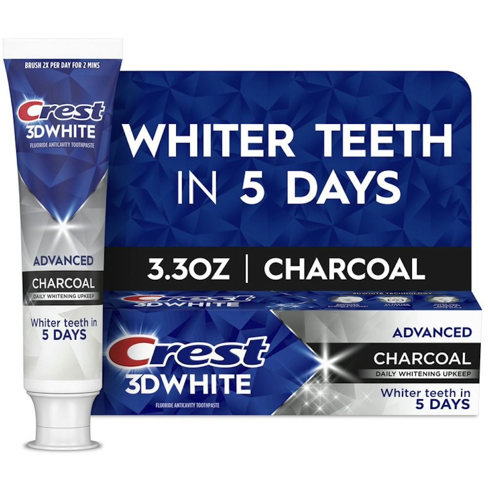 Crest 3D White Advanced Charcoal Whitening Toothpaste, 3.3