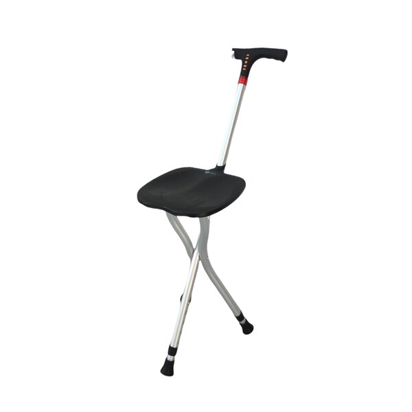 V6co Heavy Duty 5 In 1 Multi Function Seated Cane With Adjustable Height Walking Stick