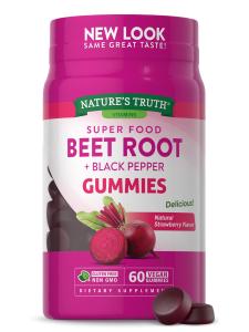 Nature's Truth Beet Root + Black Pepper, Vegan, Super Food, Gummies, Natural Strawberry Flavor