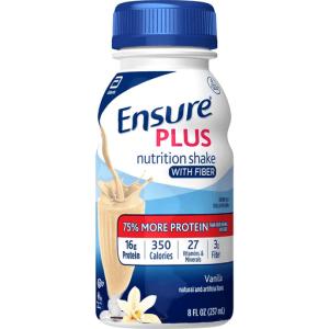 Ensure Plus With Fiber Nutrition Shake Vanilla Ready-to-Drink 8 Fl Oz Bottles