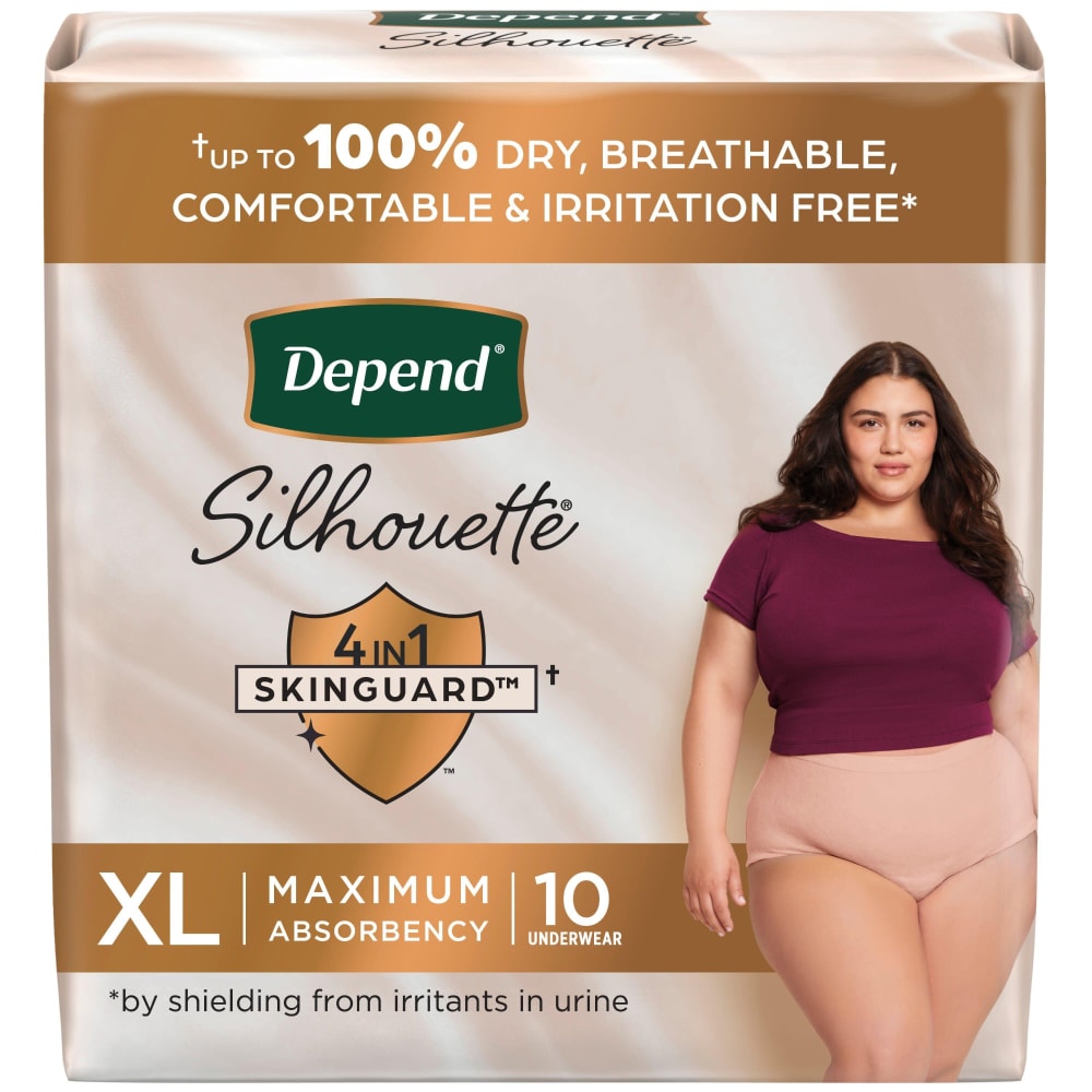 Depend Silhouette Incontinence Underwear For Women, Maximum Absorbency, Pink, X-Large