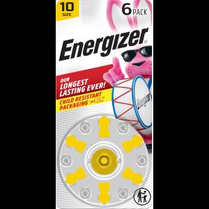 Energizer Hearing Aid Batteries Size 10, Yellow Tab