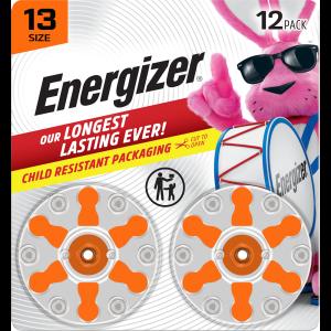 Energizer Hearing Aid Batteries Size 13, Orange Tab