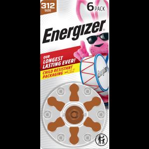 Energizer Hearing Aid Batteries, Zinc Air, 312 Size