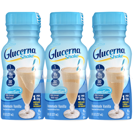 Glucerna Diabetes Nutritional Shake Homemade Vanilla Ready-to-Drink 8 Fl Oz Bottles