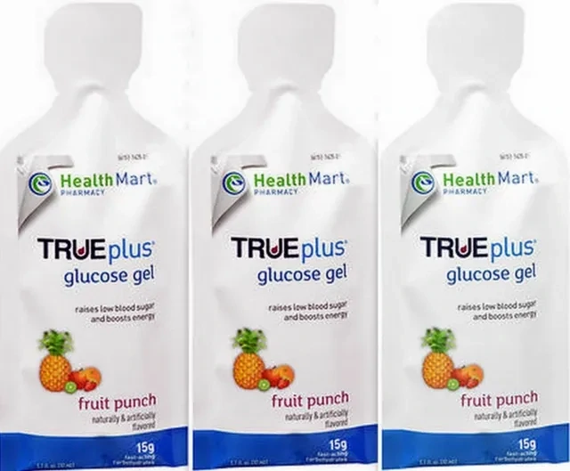 Health Mart HM Glucose GEL 15g Schnell Absorbierend Glukose FRUCHTPUNSCH (3 Beutel)