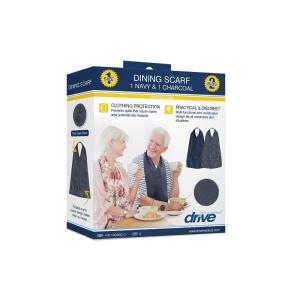 Drive Medical Dining Adult Bib Scarf - Navy And Charcoal